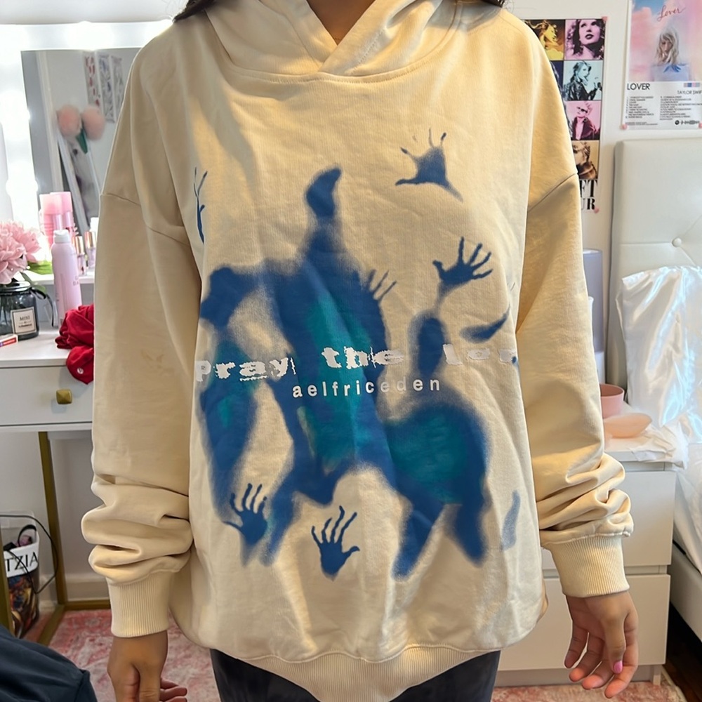 aelfric eden pray the lord hoodie in apricot xs
